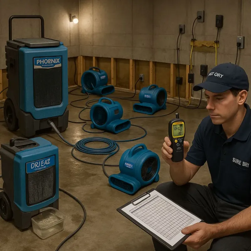 Structural Drying and Dehumidification process in Norfolk, NY